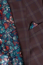 Next Baukastensakko Karierter Anzug mit Besatz: Skinny Fit Sakko Dunkelrot/Lila/Braun/Bordeaux