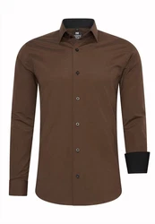 Rusty Neal Langarmhemd Braun/Dunkelgrün/Khaki/Dunkelbraun