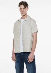 STREET ONE MEN Kurzarmhemd Weiß/Grau/Khaki/Hellgrün