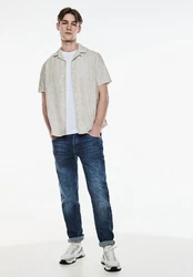 STREET ONE MEN Kurzarmhemd Weiß/Grau/Khaki/Hellgrün