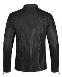 Allthemen Herren Bikerjacke Schwarz/Dunkelgrau/Grau