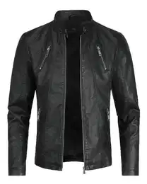 Lederjacke Herren Bikerjacke aus Kunstleder