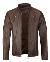 Lederjacke Herren Bikerjacke aus Kunstleder