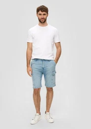 Stoffhose Jeans-Shorts / Regular Fit / High Rise / Straight Leg / Cargotaschen