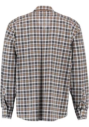 OS-Trachten Trachtenhemd Hidayo Langarmhemd Braun/Creme/Grau/Beige