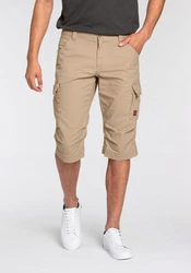 Bruno Banani Jeansbermudas schmale Passform mit Cargotaschen Khaki/Beige/Braun