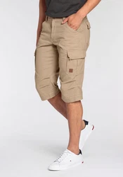 Bruno Banani Jeansbermudas schmale Passform mit Cargotaschen Khaki/Beige/Braun