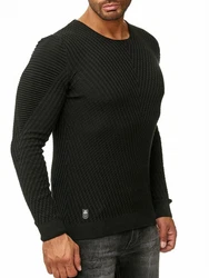 RedBridge Strickpullover Rundhals Schwarz/Dunkelblau/Dunkelgrün