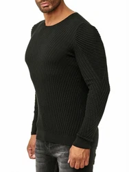 RedBridge Strickpullover Rundhals Schwarz/Dunkelblau/Dunkelgrün