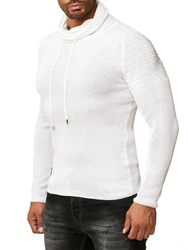 Red Bridge Herren Strickpullover Rollkragen Pullover Shoulder Lines Creme/Weiß/Grau