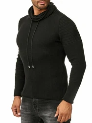 Red Bridge Herren Strickpullover Rollkragen Pullover Shoulder Lines Schwarz/Dunkelgrün
