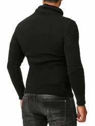 Red Bridge Herren Strickpullover Rollkragen Pullover Shoulder Lines Schwarz/Dunkelgrün