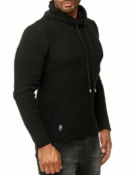 Red Bridge Herren Strickpullover Rollkragen Pullover Shoulder Lines Schwarz/Dunkelgrün