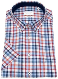 Kurzarmhemd Modern Fit leicht tailliert Button-Down-Kragen