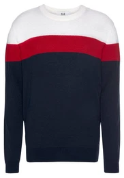 Rundhalspullover Colorblocking, in leichter Strickqualitt