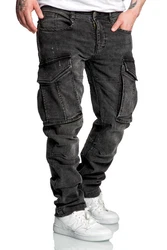 Amaci&Sons Cargojeans LINNDALE Sweathose Denim Look Herren Jeans Schwarz/Dunkelgrau/Grau/Khaki