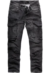 Amaci&Sons Cargojeans LINNDALE Sweathose Denim Look Herren Jeans Schwarz/Dunkelgrau/Grau/Khaki