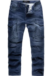 Amaci&Sons Cargojeans LINNDALE Sweathose Denim Look Herren Jeans Blau/Dunkelblau/Hellblau