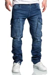 Amaci&Sons Cargojeans LINNDALE Sweathose Denim Look Herren Jeans Blau/Dunkelblau/Hellblau