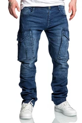 Amaci&Sons Cargojeans LINNDALE Sweathose Denim Look Herren Jeans Blau/Dunkelblau/Hellblau