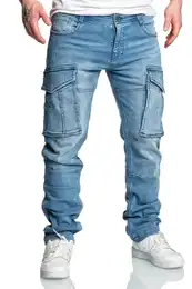 Cargojeans LINNDALE Sweathose im Denim Look Herren Sweathose in Stretch Denim Jeans