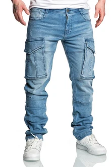 Amaci&Sons Cargojeans LINNDALE Sweathose Denim Look Herren Jeans