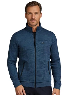 Kjelvik Strickfleecejacke Wilco Hellblau/Dunkelblau/Türkis/Blau