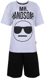 Schlafanzug Grau-schwarzes Pyjama/Schlafanzug fr Herren MR. HANDSOME EMOJI XXL