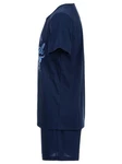 Henry Terre Schlafanzug Pyjama Set Shorty Dunkelblau/Blau