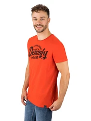 DENIMFY T-Shirt Herren Printshirt DFNuri Regular Fit Orange/Rot