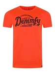 DENIMFY T-Shirt Herren Printshirt DFNuri Regular Fit Orange/Rot