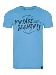 DENIMFY T-Shirt Herren Printshirt DFNuri Regular Fit Hellblau/Blau