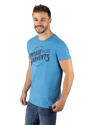 DENIMFY T-Shirt Herren Printshirt DFNuri Regular Fit Hellblau/Blau