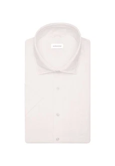 seidensticker Businesshemd Shaped Kurzarm Kentkragen Uni Weiß/Creme