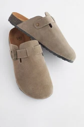 Next Hausschuhe Pantolette Beige/Khaki/Braun/Dunkelgrün
