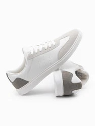 OMBRE Herren Sneaker OLDSCHOOL Weiß/Grau/Silber/Creme/Beige