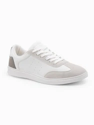 OMBRE Herren Sneaker OLDSCHOOL Weiß/Grau/Silber/Creme/Beige