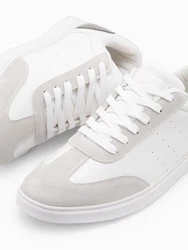 OMBRE Herren Sneaker OLDSCHOOL Weiß/Grau/Silber/Creme/Beige