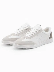 OMBRE Herren Sneaker OLDSCHOOL Weiß/Grau/Silber/Creme/Beige