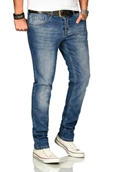 Alessandro Salvarini Straight Jeans ASAngelo Blau/Dunkelblau/Orange/Hellblau