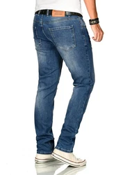 Alessandro Salvarini Straight Jeans ASAngelo Blau/Dunkelblau/Orange/Hellblau
