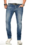 Alessandro Salvarini Straight Jeans ASAngelo Blau/Dunkelblau/Orange/Hellblau