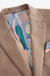 Next Baukastensakko Motion Flex Stretch Slim Fit Anzugsakko Braun/Beige/Khaki