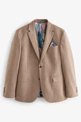 Next Baukastensakko Motion Flex Stretch Slim Fit Anzugsakko Braun/Beige/Khaki