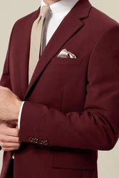 Next Baukastensakko Motion Flex Stretch Slim Fit Anzugsakko Dunkelrot/Bordeaux/Rot