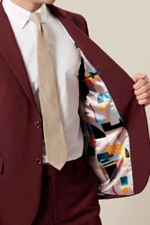 Next Baukastensakko Motion Flex Stretch Slim Fit Anzugsakko Dunkelrot/Bordeaux/Rot