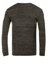 WOTEGA Strickfleece Pullover Structured Mouline Crew Neck Dunkelgrün/Khaki/Dunkelgrau/Grau