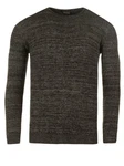 WOTEGA Strickfleece Pullover Structured Mouline Crew Neck Dunkelgrün/Khaki/Dunkelgrau/Grau
