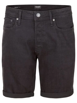JACK & JONES Jeans Shorts Herren Regular Fit JJIRICK Black Denim