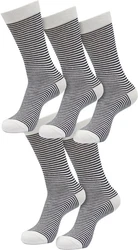 URBAN CLASSICS Fine Stripe Socks Weiß/Schwarz/Creme/Dunkelblau/Grau